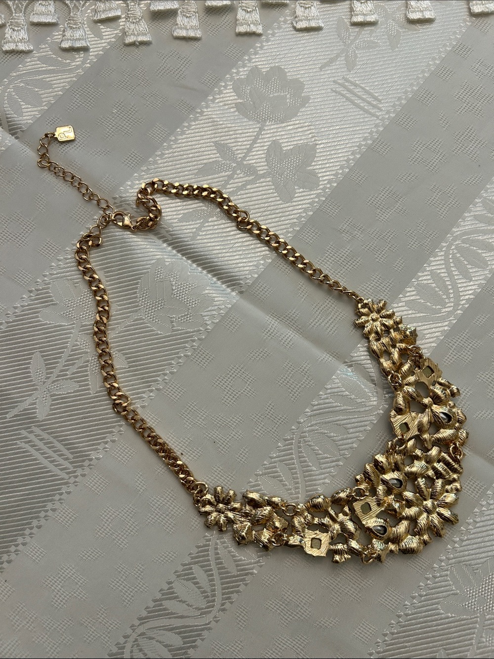 Park Lane Elsa Gold Crystal Statement Necklace - Iridescent Multi-Color w /Gold - Picture 6 of 12